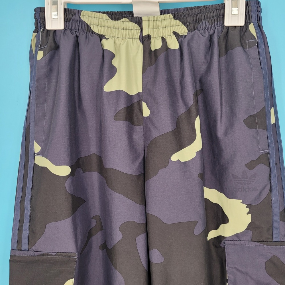 Adidas Camo Cargo Jogger Pants Mens Small blue Camouflage Ripstop Track Pants - Picture 2 of 10